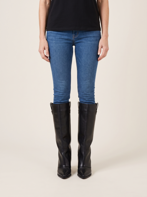 Slip-On Knee-High Motorcycle Boots worn
