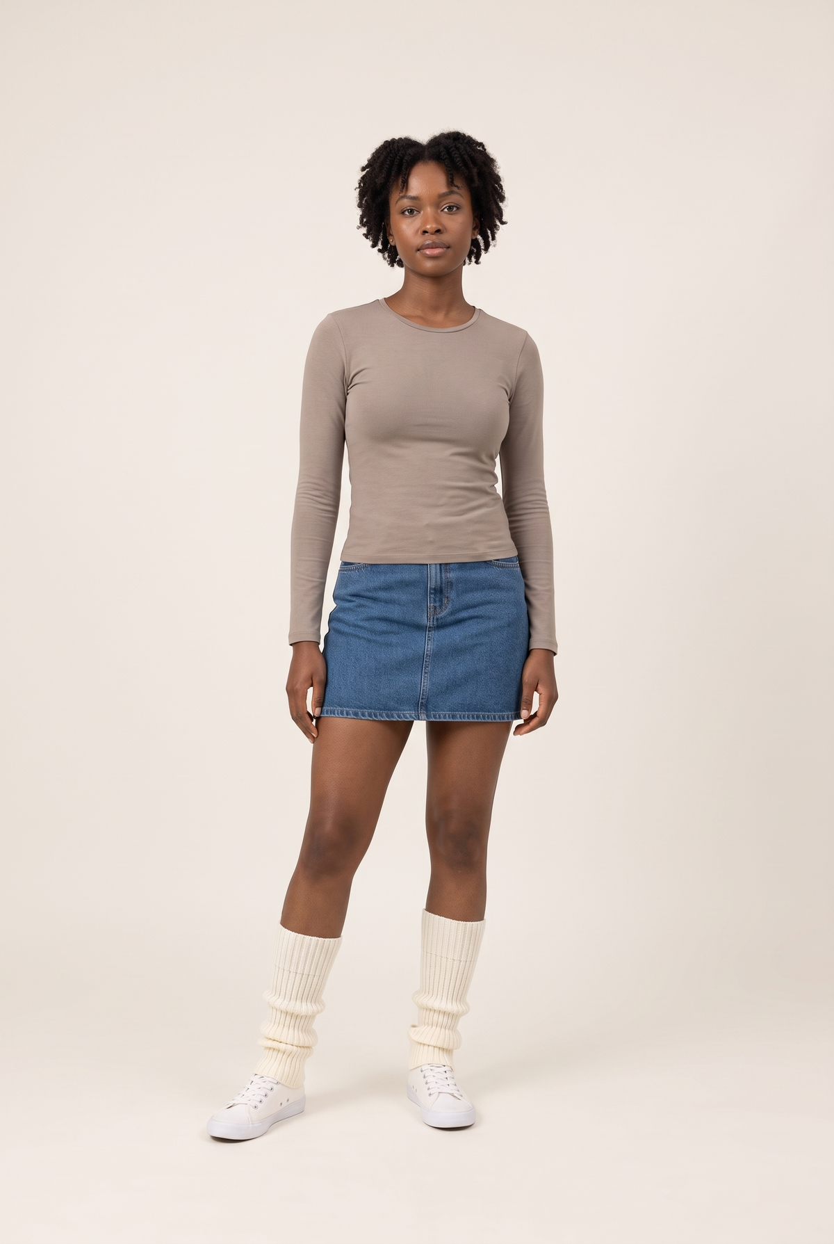 57cm Knitted Lolita Leg Warmers full look