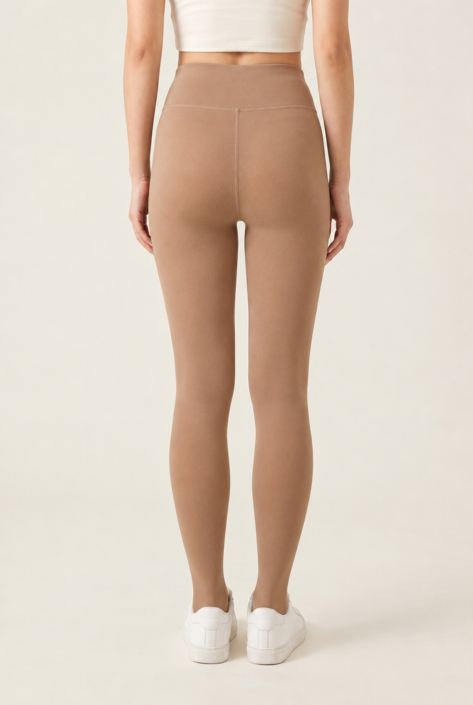 Fleece Lined Tights in Tan