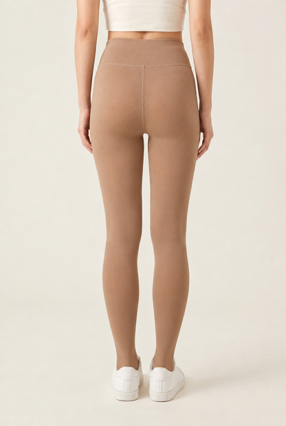 Fleece Lined Tights in Tan